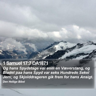 1 Samuel 17:7 DA1871 Bible Verse Image