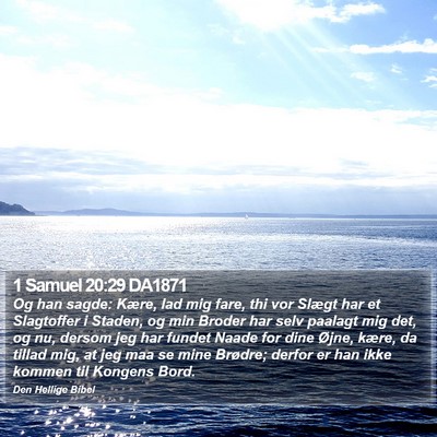 1 Samuel 20:29 DA1871 Bible Verse Image