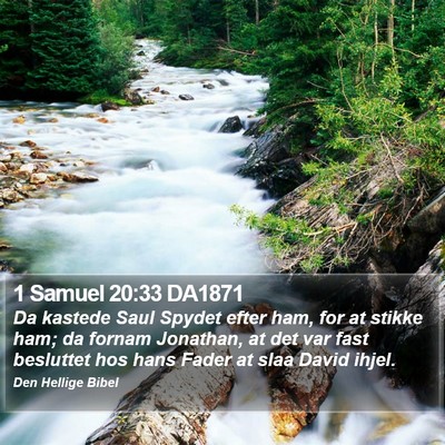 1 Samuel 20:33 DA1871 Bible Verse Image