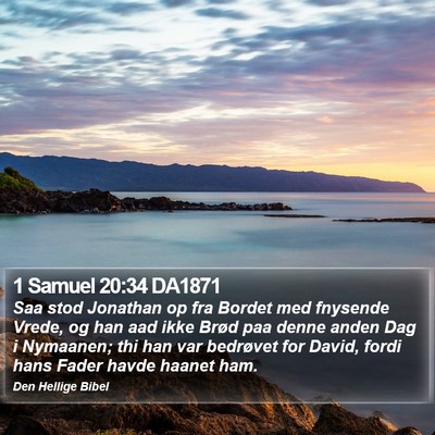 1 Samuel 20:34 DA1871 Bible Verse Image