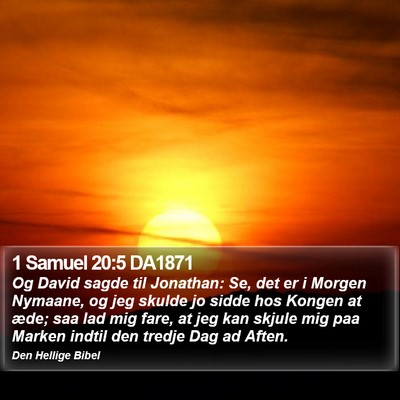 1 Samuel 20:5 DA1871 Bible Verse Image