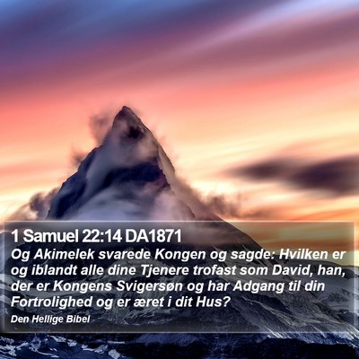 1 Samuel 22:14 DA1871 Bible Verse Image