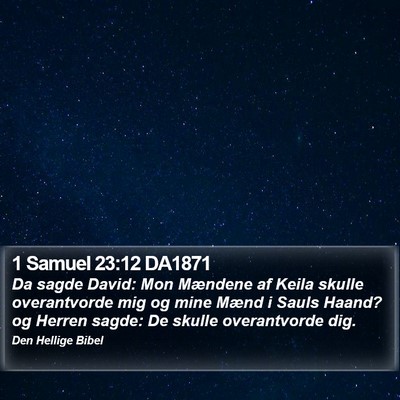 1 Samuel 23:12 DA1871 Bible Verse Image