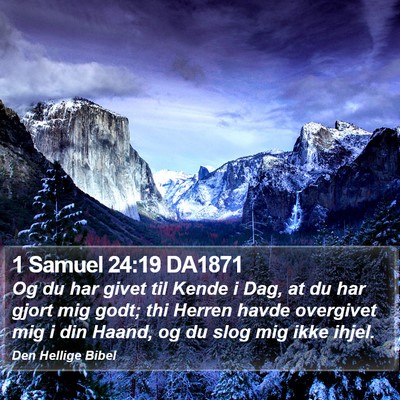 1 Samuel 24:19 DA1871 Bible Verse Image