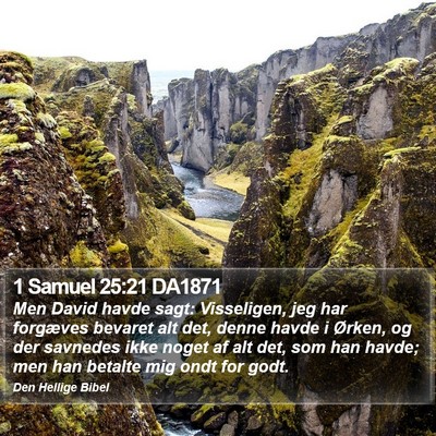 1 Samuel 25:21 DA1871 Bible Verse Image