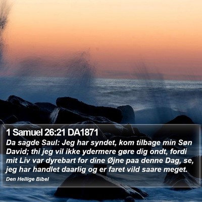 1 Samuel 26:21 DA1871 Bible Verse Image