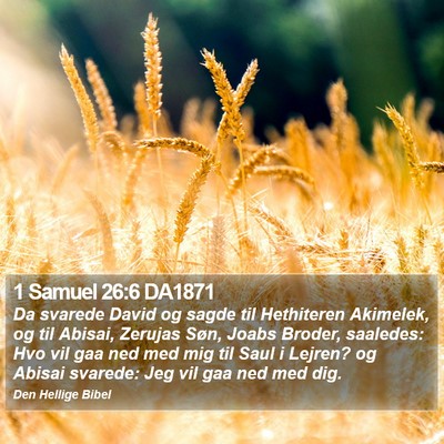 1 Samuel 26:6 DA1871 Bible Verse Image