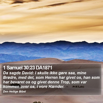 1 Samuel 30:23 DA1871 Bible Verse Image
