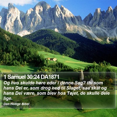 1 Samuel 30:24 DA1871 Bible Verse Image