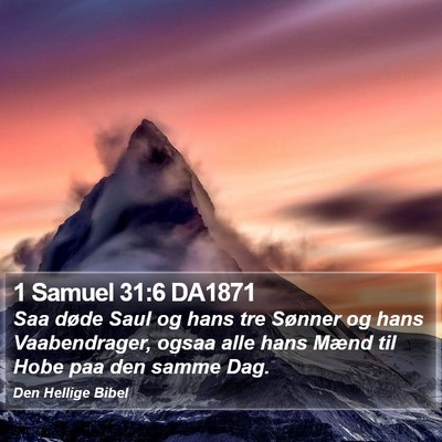 1 Samuel 31:6 DA1871 Bible Verse Image
