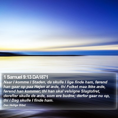 1 Samuel 9:13 DA1871 Bible Verse Image