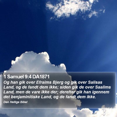 1 Samuel 9:4 DA1871 Bible Verse Image