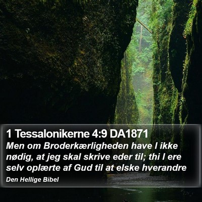 1 Tessalonikerne 4:9 DA1871 Bible Verse Image