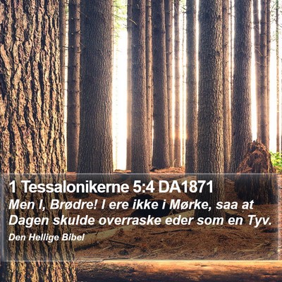 1 Tessalonikerne 5:4 DA1871 Bible Verse Image