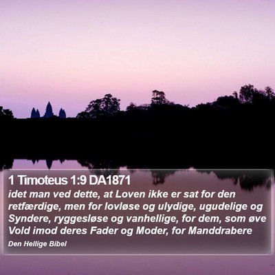1 Timoteus 1:9 DA1871 Bible Verse Image