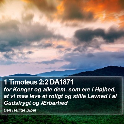 1 Timoteus 2:2 DA1871 Bible Verse Image