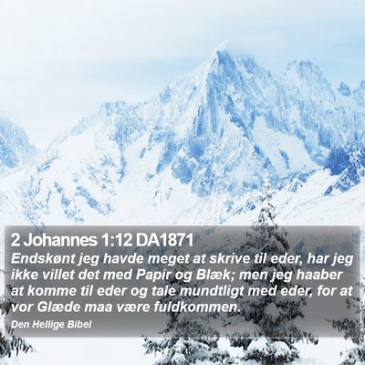 2 Johannes 1:12 DA1871 Bible Verse Image