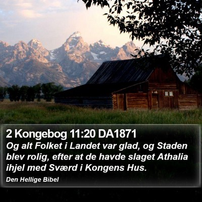 2 Kongebog 11:20 DA1871 Bible Verse Image