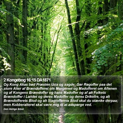 2 Kongebog 16:15 DA1871 Bible Verse Image