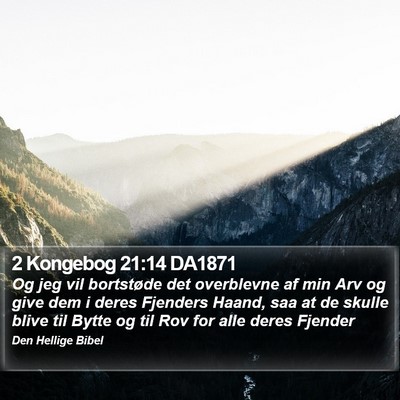 2 Kongebog 21:14 DA1871 Bible Verse Image