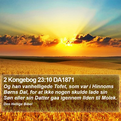 2 Kongebog 23:10 DA1871 Bible Verse Image