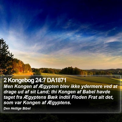 2 Kongebog 24:7 DA1871 Bible Verse Image