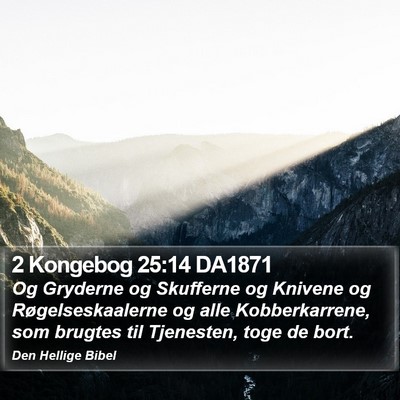 2 Kongebog 25:14 DA1871 Bible Verse Image