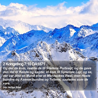 2 Kongebog 7:10 DA1871 Bible Verse Image