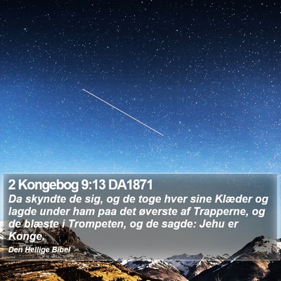 2 Kongebog 9:13 DA1871 Bible Verse Image