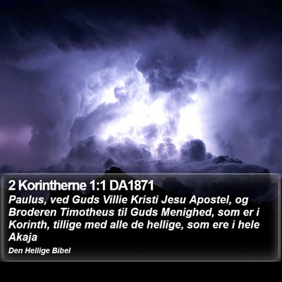 2 Korintherne 1:1 DA1871 Bible Verse Image