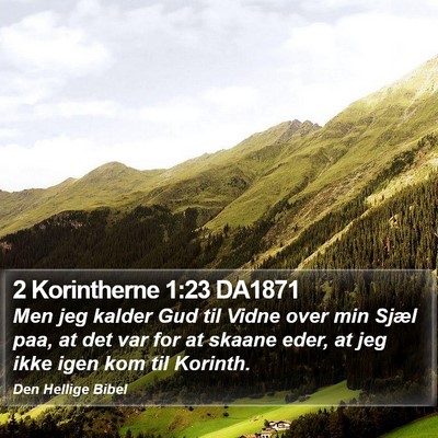 2 Korintherne 1:23 DA1871 Bible Verse Image