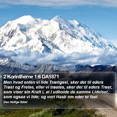 2 Korintherne 1:6 DA1871 Bible Verse Image