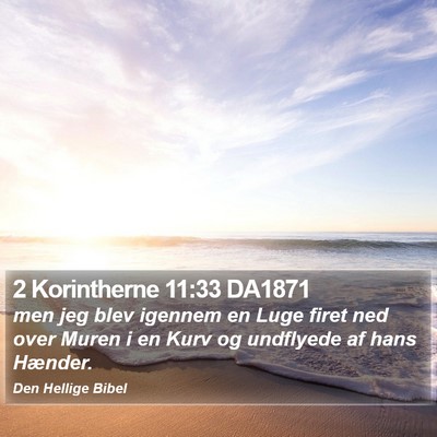 2 Korintherne 11:33 DA1871 Bible Verse Image