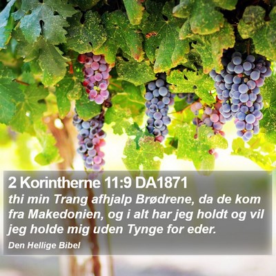 2 Korintherne 11:9 DA1871 Bible Verse Image