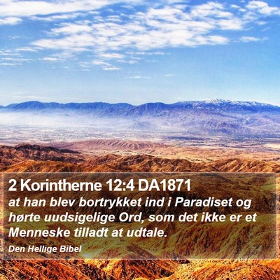 2 Korintherne 12:4 DA1871 Bible Verse Image