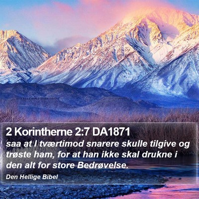 2 Korintherne 2:7 DA1871 Bible Verse Image