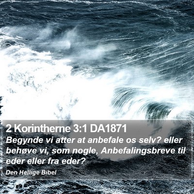 2 Korintherne 3:1 DA1871 Bible Verse Image