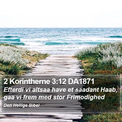 2 Korintherne 3:12 DA1871 Bible Verse Image