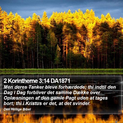 2 Korintherne 3:14 DA1871 Bible Verse Image