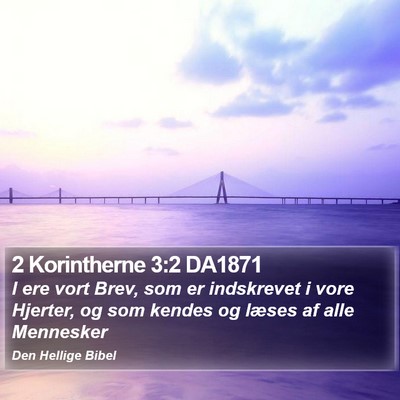 2 Korintherne 3:2 DA1871 Bible Verse Image