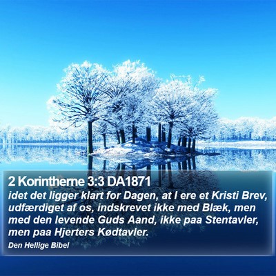 2 Korintherne 3:3 DA1871 Bible Verse Image