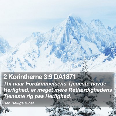 2 Korintherne 3:9 DA1871 Bible Verse Image