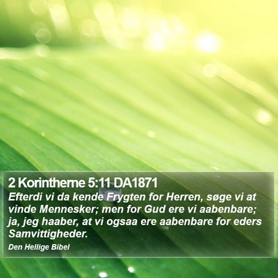 2 Korintherne 5:11 DA1871 Bible Verse Image