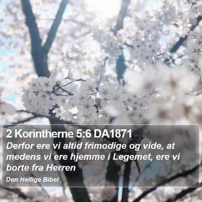 2 Korintherne 5:6 DA1871 Bible Verse Image