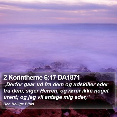 2 Korintherne 6:17 DA1871 Bible Verse Image