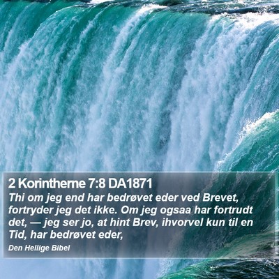 2 Korintherne 7:8 DA1871 Bible Verse Image