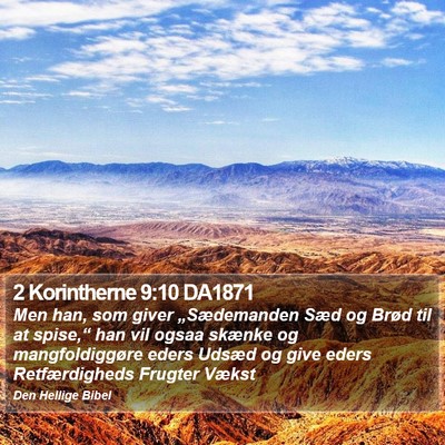 2 Korintherne 9:10 DA1871 Bible Verse Image