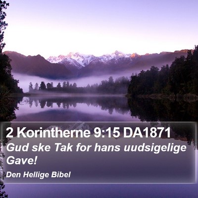 2 Korintherne 9:15 DA1871 Bible Verse Image