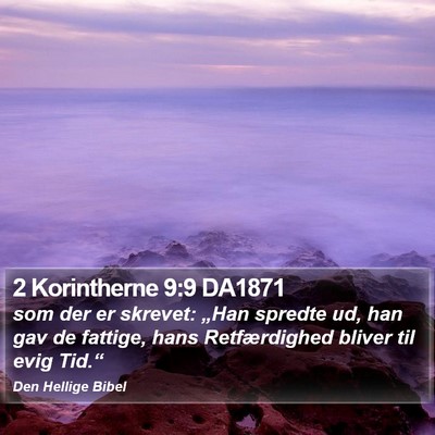 2 Korintherne 9:9 DA1871 Bible Verse Image