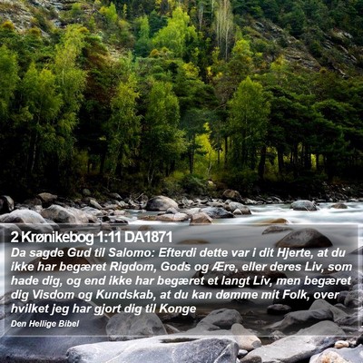 2 Krønikebog 1:11 DA1871 Bible Verse Image